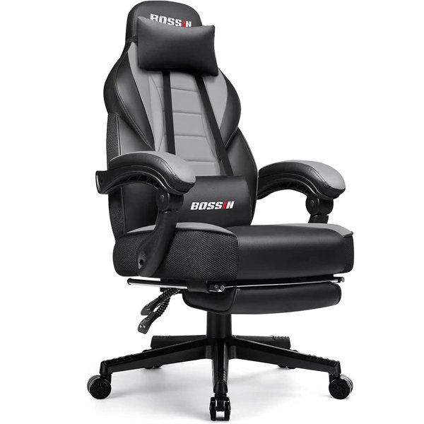 BOSSIN Racing Style Gaming Chair, 400lbs Leather Computer Desk Chair